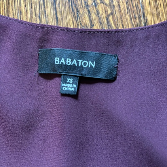 Babaton Aritzia XS Galen Camisole Adjustable Mesh Burgundy V-Neck Tank Top - Picture 4 of 9